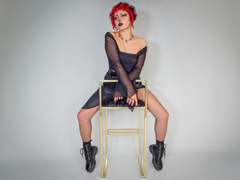 GothVioleth - female with red hair and  small tits webcam at xLoveCam