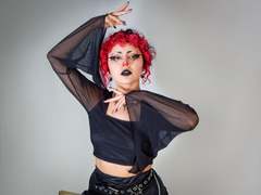 GothVioleth - female with red hair and  small tits webcam at xLoveCam