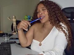 AinaEbonyQueen - female with brown hair and  small tits webcam at xLoveCam