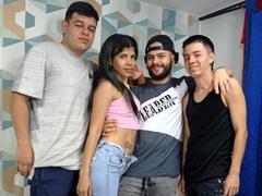 MarcelaAndBoysSexyGroup - couple webcam at xLoveCam