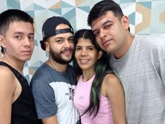 MarcelaAndBoysSexyGroup - couple webcam at xLoveCam