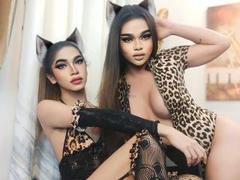 TwoLoadedQueens - shemale with black hair and  small tits webcam at xLoveCam