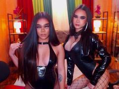 TwoLoadedQueens - shemale with black hair and  small tits webcam at xLoveCam